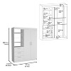 Depot E-Shop 3-Tier Shelf and Drawers Armoire with Metal Handles - 3 of 4