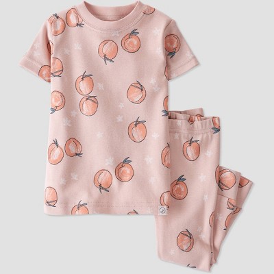 Image of Baby Girls' 2pc Organic Cotton Ochre Floral Sleepwear Pajama Set - little planet by carter's Yellow/White 12M