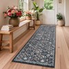 Washable Large Floral Print Living Room Bedroom Rugs, Vintage Non Slip Floor Carpet for Dining Room Office - 4 of 4