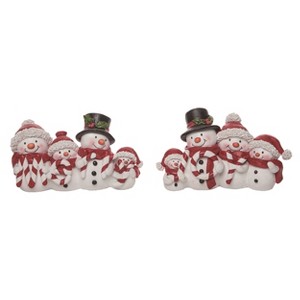 Transpac Resin Red/White Snow family Decor Set of 2 Christmas Home Decorations - 1 of 1