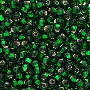 John Bead Czech Glass Seed Beads 6/0 (24g) Silver Lined Kelly Green - 1 of 1