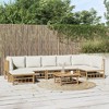 vidaXL Garden Lounge Set Cream White, Natural Bamboo Bamboo, Polyester - 2 of 4
