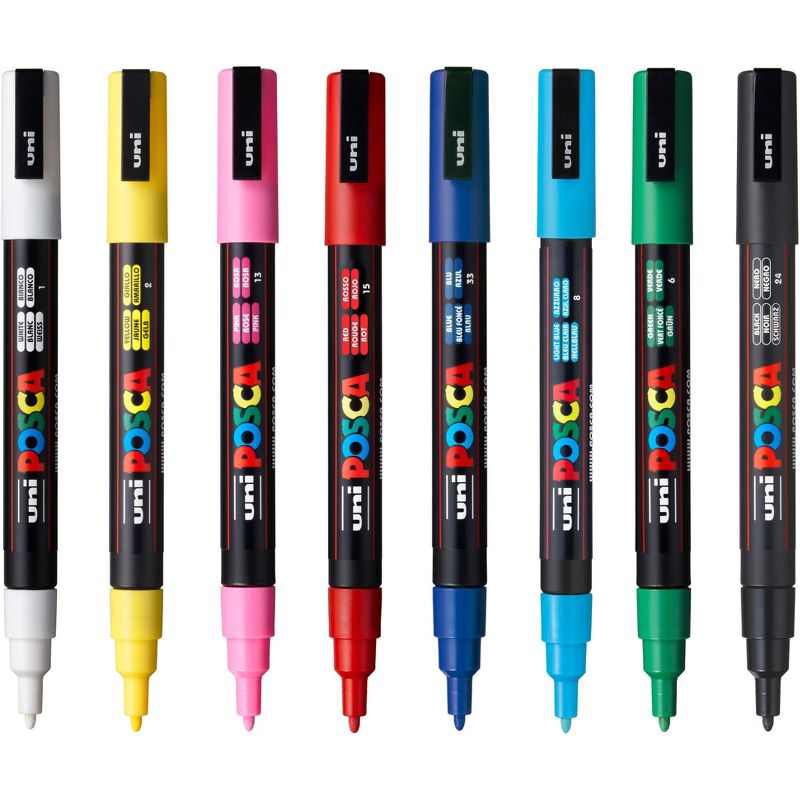 uni POSCA 8pk PC-3M Water Based Paint Markers Fine Tip 0.9 -1.3mm in Assorted Colors, 4 of 15