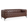 84.06" PU Leather Square Arm 3-Seater Sofa with Removable Cushion and Iron Legs - 4 of 4