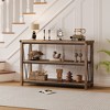 Farmhouse Entryway Table,47 Inch Narrow Long Console Table, 3 Tier Wood Console Table for Living Room, Farmhouse Sofa Tables, Hallway Table for Foyer - 3 of 4