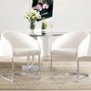 Bekrvio Boucle Dining Chairs with Barrel Back - Mid Century Modern Accent Arm Chairs with Chrome U-Shaped Base -Kitchen/Living Room - 2 of 4