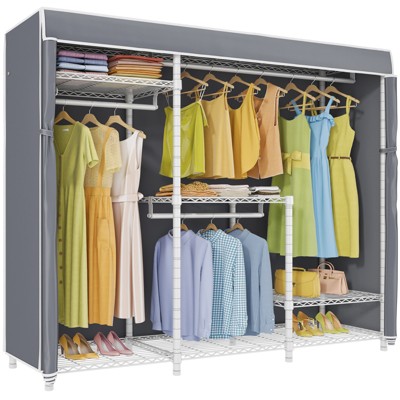 VIPEK V3C Portable Closet with Cover, Covered Clothes Rack  Enclosed Clothing Rack with Shelves & Side Hooks, 950lbs Weight Capacity