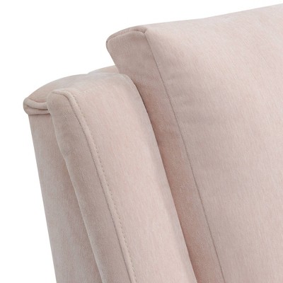 Luxurious Mid-Century Blush Accent Chair with Gold Legs