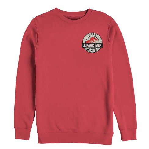 Men's Jurassic Park Ranger Logo Badge Sweatshirt - Red - Large : Target