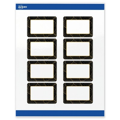 Avery Rectangle Labels, Black Border with Gold Pattern, 2" x 3"