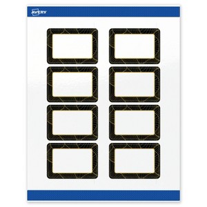 Avery Rectangle Labels, Black Border with Gold Pattern, 2" x 3" - 1 of 4