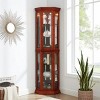 Syemin Decorative Storage Cabinets Corner Curio Display Cabinet, Accent Storage Cabinet, Bar Glass Storage Cabinets, Brown, 21.5"*16"*69.75" - 4 of 4