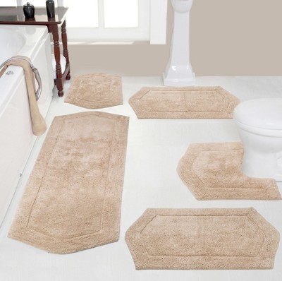 Waterford Collection Cotton Tufted Set of 5 Bath Rug Set - Home Weavers