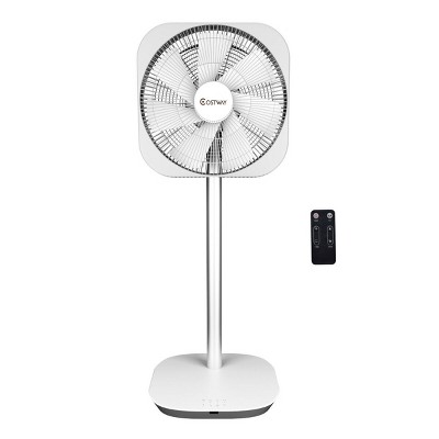 Costway 12'' Dc-motor Stand Fan Energy Saving 3D Oscillation 6 Speeds w/Remote Control