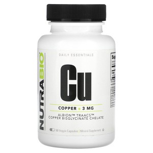 NutraBio Copper, 3 mg, 90 Veggie Capsules - 1 of 4