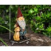 NAT & Jules Gnome 12 inch Resin Stone Garden Statue (Gnome and Dog Colorful) - 2 of 4