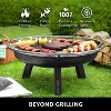 Good Directions Porto 24" Outdoor Fire Pit with Grill Plate Black - 2 of 4