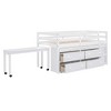 TIRAMISUBEST Twin/Full Size Loft Bed with Retractable Writing Desk and 4 Drawers, Wooden Loft Bedframe with Lateral Portable Desk and Shelves - 3 of 4