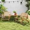 Tangkula 2PCS Teak Wood Outdoor Reclining Chair w/ Comfortable Backrest & Armrests - 3 of 4