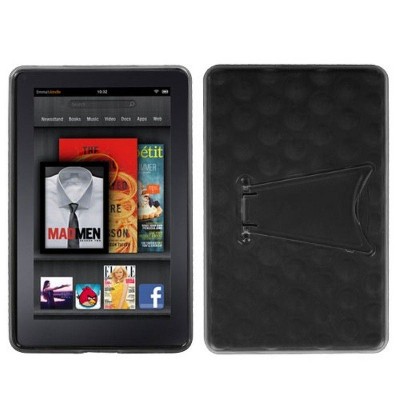 MYBAT For Amazon Kindle Fire 1st Gen (2011) Black Smoke Rubber Case Cover w/stand