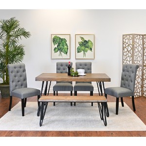 6-Piece Dining Set with 4 Chairs and Bench - 1 of 4