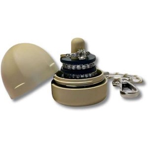 Ring Holder Keychain, Portable Waterproof Jewelry Organizer and Pill Case for Travel & Gym, Olive Green - 1 of 4