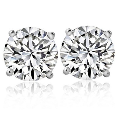 Pompeii3 2 1/4 Ct T.W. Round Cut Diamond Studs Lab Created 14k White Gold