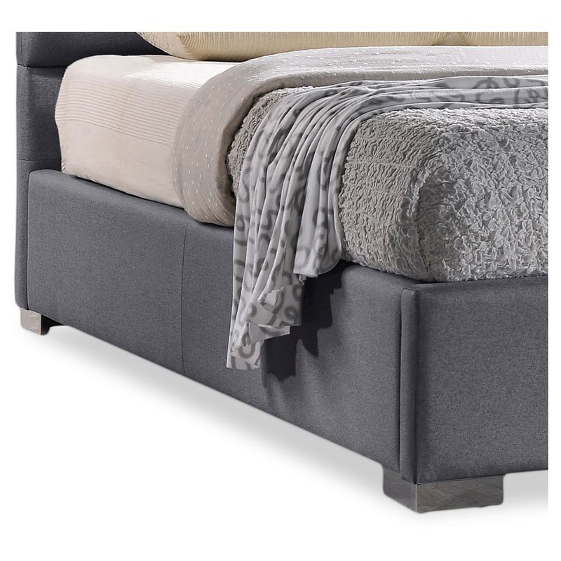 Queen Sophie Modern and Contemporary Fabric Upholstered Platform Bed Gray - Baxton Studio, 3 of 6
