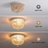 Ludomide Wood Beaded Chandelier, 3-Light Boho Flush Mount Ceiling Light, 12.6" Rustic Boho Light Fixture for Nursery Bedroom Kitchen - 3 of 4