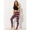 INSPIRE CHIC Women's Printed Stripe High Waist Elastic Waistband Yoga Stirrup Pants - 2 of 4