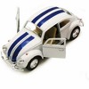 KiNSMART - 1967 Volkswagen Classic Beetle 5 Inch 1:32 Scale Die Cast Metal Model Toy Set Of 4 w/ Racing Strips - 3 of 4