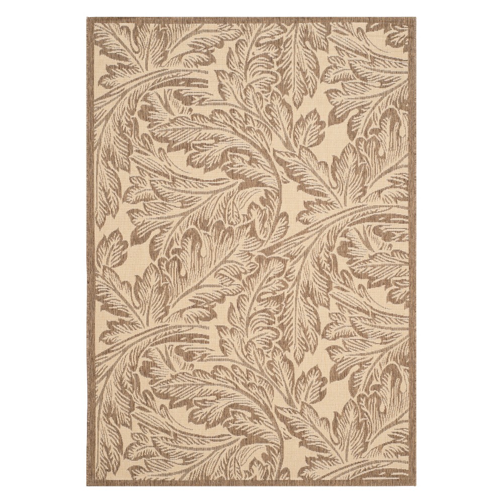 4'X5'7in Rectangle Leon Outdoor Patio Rug Natural/Brown - Safavieh