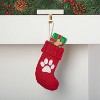 Mini Knit Monogram Christmas Stocking Paw Print Red - Wondershop™ - image 2 of 3