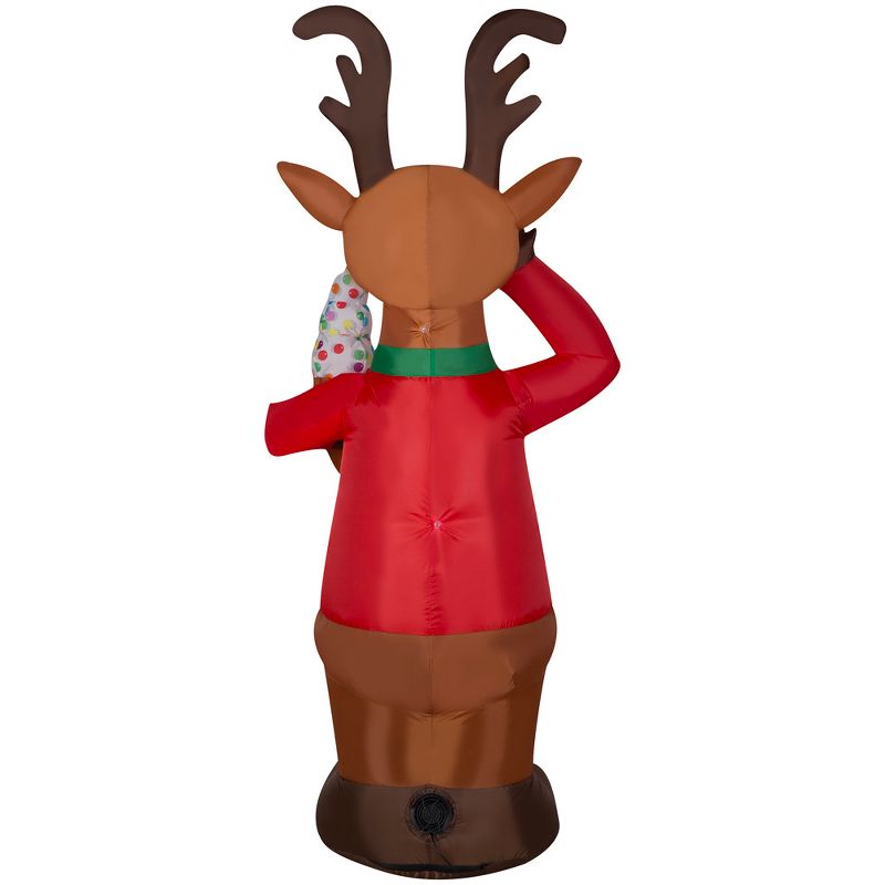 Gemmy Animated Christmas Airblown Inflatable Shaking Reindeer, 6 ft Tall, Multi, 5 of 6