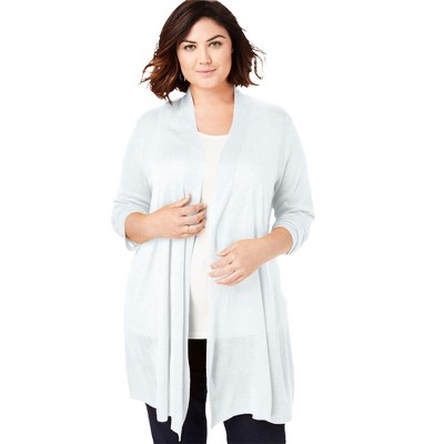 Woman Within Plus Size Lightweight Open Front Cardigan