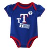 MLB Texas Rangers Infant Girls' 3pk White Bodysuit - 4 of 4