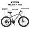 NAYSAYE Bicycles 24 Inch Mountain Bike 21 Speeds Steel Frame for Boys and Girls for Off Road Adventures, Gray, 56.3"*7.88"*28.35" - 3 of 4