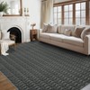 Washable Modern Braided Printed Rug Non Slip Low Pile Rug Soft Solid Throw Floor Cover Foldable Indoor Carpet for Living Room Bedroom Playroom Nursery - 2 of 4