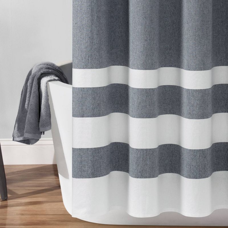 Cape Cod Stripe Yarn Dyed Cotton Shower Curtain - Lush Décor, 5 of 9