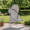 Royal Hampton Outdoor Hanging Swing Chair | Cushioned Light Gray Mesh - 3 of 4