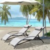 Erommy Outdoor Steel Chaise Lounge Set (Set of 2) - 2 of 4