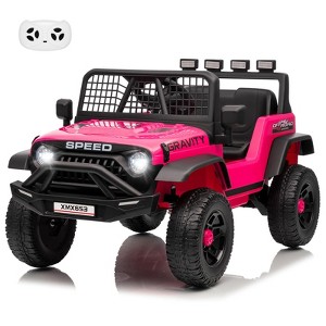 Jojoka Kids Electric Ride On Truck Car, 12V Vehicle with Parent Remote, 3 Speeds, Spring Suspension, Music, Gift for Ages 3-8 - 1 of 4