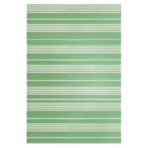 Northlight 4' x 6' Green and White Striped Rectangular Outdoor Area Rug - 1 of 4