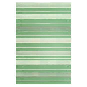 Northlight 4' x 6' Green and White Striped Rectangular Outdoor Area Rug