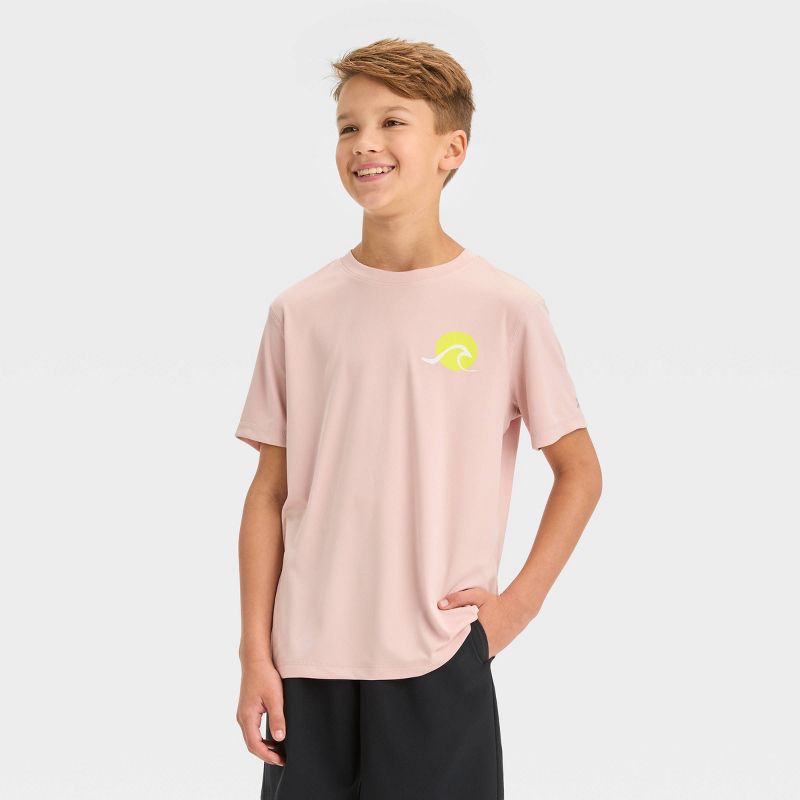 Boys&#39; Short Sleeve &#39;Freestyle&#34; Graphic T-Shirt - All In Motion™ Pink, 1 of 5