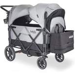 Larktale caravan - 200 lbs. Capacity, Double Seater Collapsible Wagon, All-Terrain Stroller Wagon for Kids and Babies - 2023 Version - Gray/Black