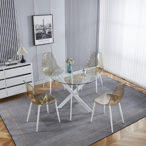 Cross Leg Modern Dining Table, with Round or Square Table Top, Pedestal Dining Table, End Table Leisure Coffee Table - 1 of 4