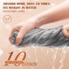 Women 3 PC Microfiber Hair Towel Wrap Ultra Absorbent Hair Turbans for Curly, Long & Thick Hair (Blue,Grey,Pink) - 3 of 4