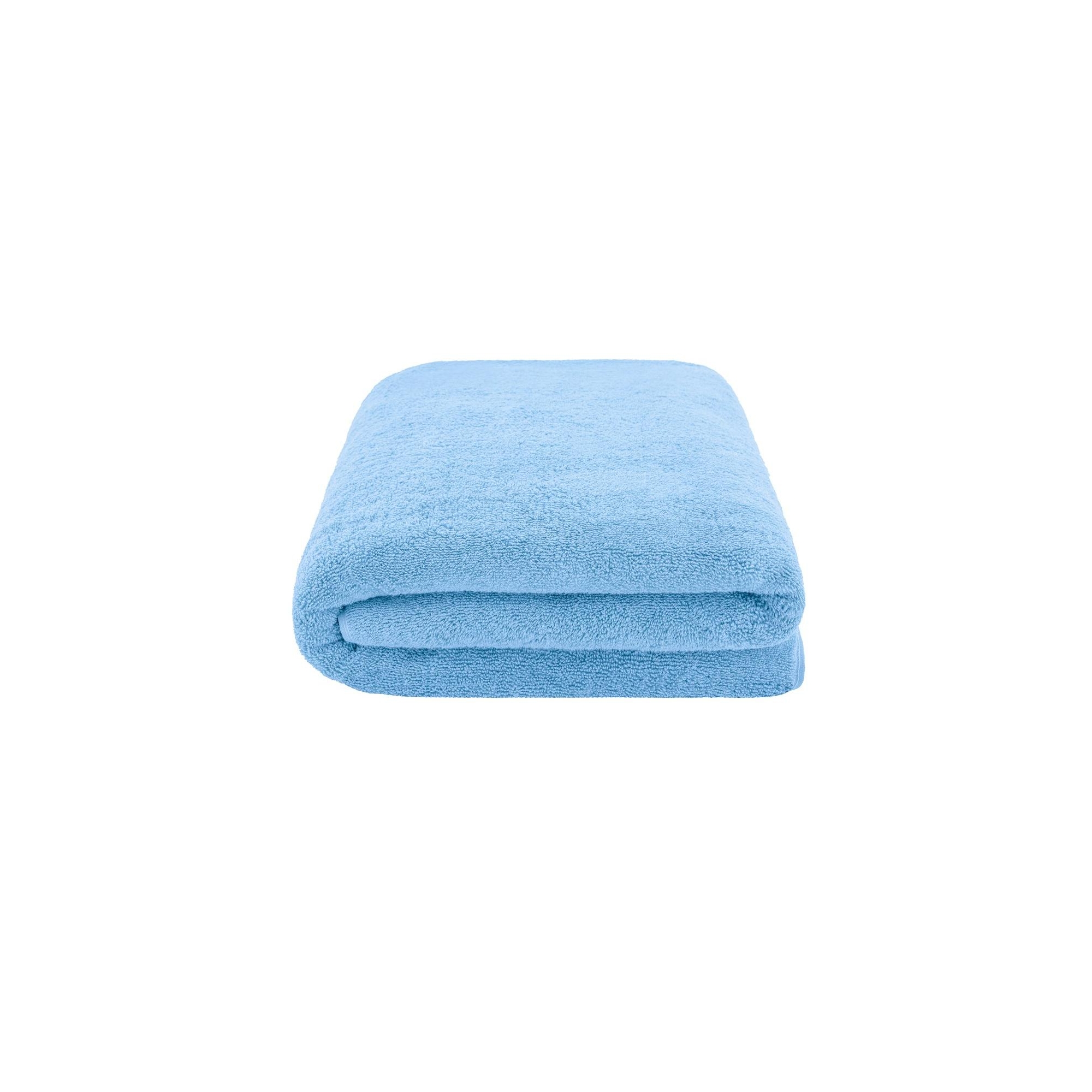 American Soft Linen 100% Cotton Oversized Bath Sheet, 40 in by 80 in Bath Towel Sheet, Sky Blue