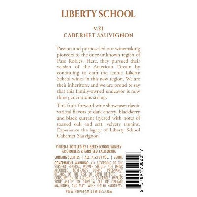 Liberty School Cabernet Sauvignon Red Wine - 750ml Bottle